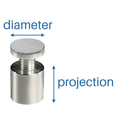 dimensions for the signage fixings