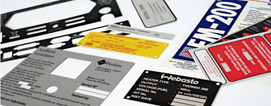 image of various industrial labels